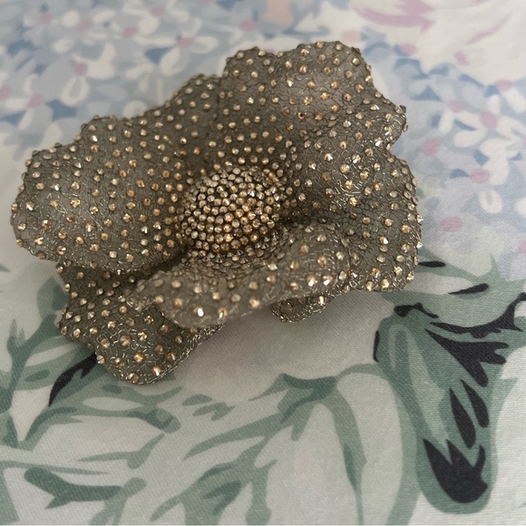 Very Rare!  Gorgeous Roni Blanshay Mesh Crystal Flower Pin/Brooch - Picture 5 of 10
